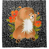 BINDI MINGSIE roter Duschvorhang (Vorderseite)