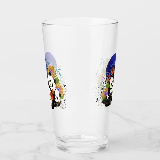 BINDI PANDA 16 oz Glasdesign vorne & hinten Glas (Rechts)