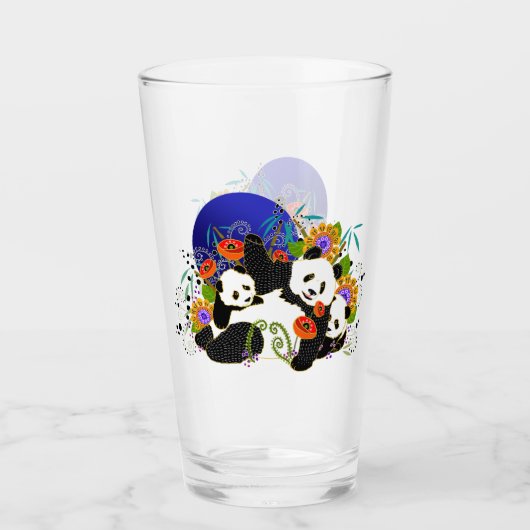 BINDI PANDA 16 oz Glasdesign vorne & hinten Glas (Vorderseite)