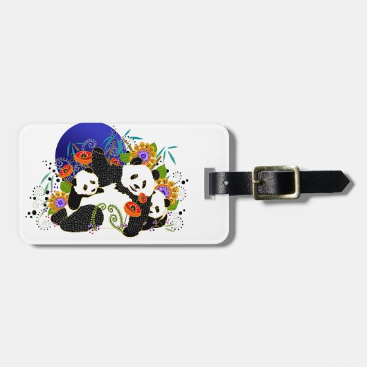 BINDI PANDAS 2 Stile Gepäckanhänger (Vorderseite horizontal)