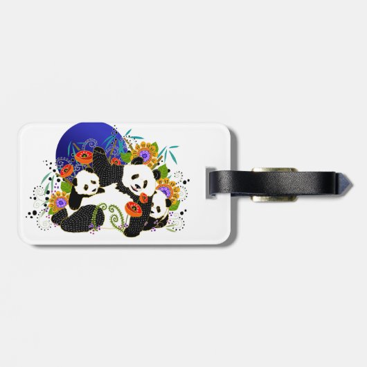 BINDI PANDAS 2 Stile Gepäckanhänger (Rückseite horizontal)