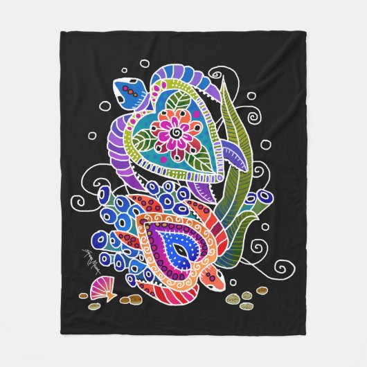 BINDI SEATURTLES Fleece-Decken in 3 Größen Fleecedecke (Vorderseite)