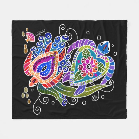 BINDI SEATURTLES Fleece-Decken in 3 Größen Fleecedecke (Vorderseite (Horizontal))
