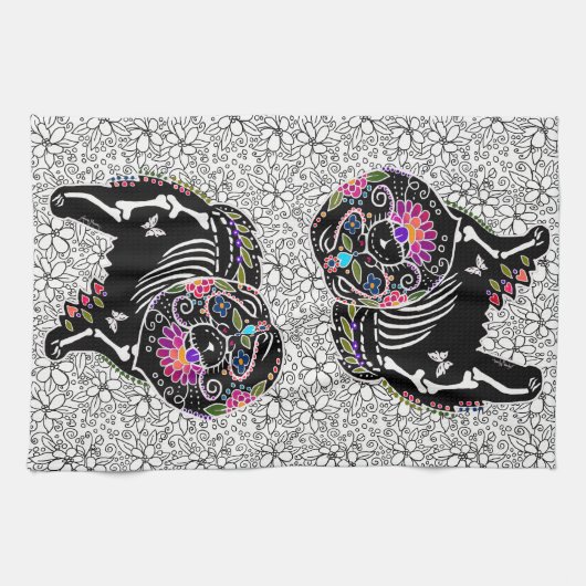 BINDI SUGARSKULL Chow - Küchen- oder Hundehandtuch Geschirrtuch (Horizontal)