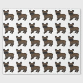 Bindle French Bulldog Niedlich Cartoon Dog Muster Geschenkpapier (Flach)
