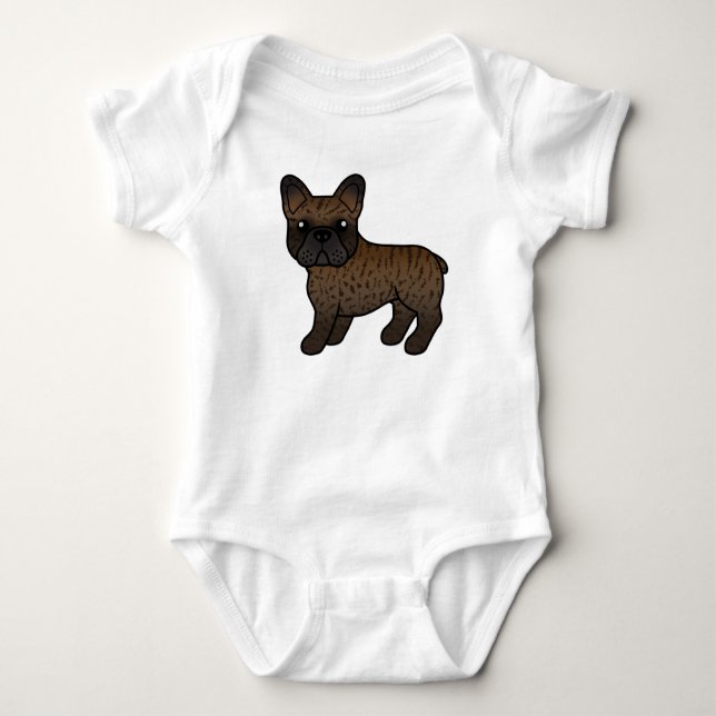 Bindle French Bulldog Niedlicher Cartoon Dog Baby Strampler (Vorderseite)