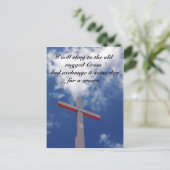Bindung an das alte, gequälte Kreuz Postkarte (Stehend Vorderseite)
