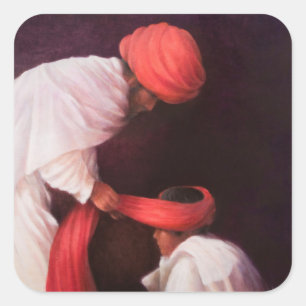 Bindung eines Turbans 2010 Quadratischer Aufkleber