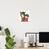 Bindung zwischen Pferd und Jockey. Poster (Heimbüro)