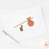 Bindungen & Beans Ovaler Aufkleber (Umschlag)