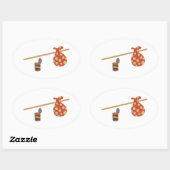 Bindungen & Beans Ovaler Aufkleber (Blatt)