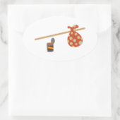 Bindungen & Beans Ovaler Aufkleber (Tasche)