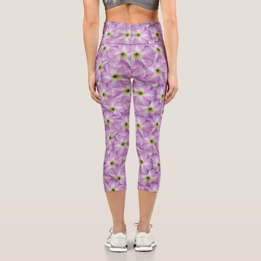 Bindweed Seamless Pattern Capri Leggings (Rückseite)