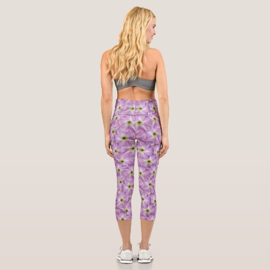 Bindweed Seamless Pattern Capri Leggings (Rückseite)