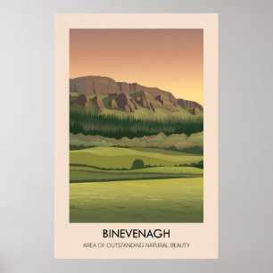 Binevenagh AONB Reiseplakat Poster