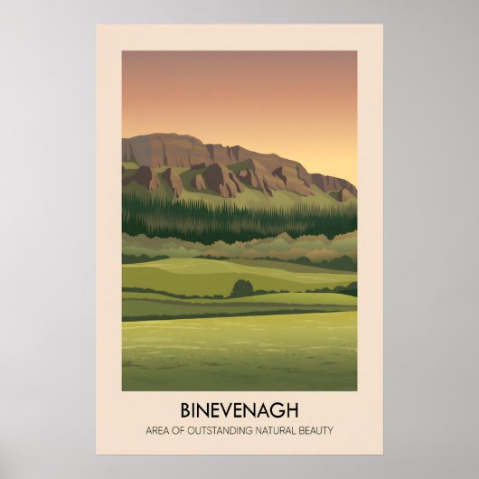 Binevenagh AONB Reiseplakat Poster (Vorne)