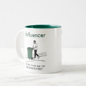 Binfluencer, der erste, der seine Mülleimer ausste Zweifarbige Tasse (Vorderseite Links)