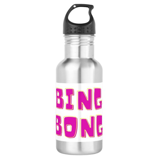 BING BONG FARBIGE TEXT-DESIGN EDELSTAHLFLASCHE (Vorderseite)