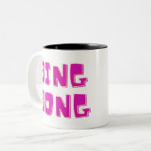 BING BONG FARBIGE TEXT-DESIGN ZWEIFARBIGE TASSE (Vorderseite Links)