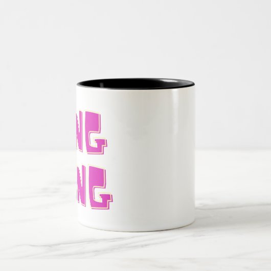 BING BONG FARBIGE TEXT-DESIGN ZWEIFARBIGE TASSE (Mittel)