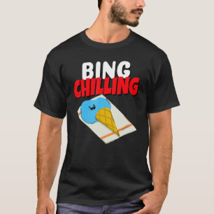 Bing Chilling Ice Cream Meme Melting Ice Creme Con T-Shirt