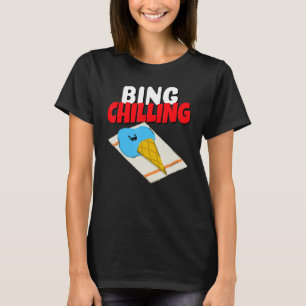 Bing Chilling Ice Cream Meme Melting Ice Creme Con T-Shirt