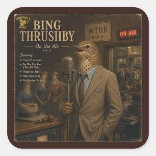 Bing Thrushby Album: eine Parodie Quadratischer Aufkleber