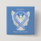 Binge Eating Disease Awareness Ribbon Angel Button (Vorderseite)