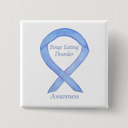 Binge Eating Disease Awareness Ribbon Custom Butto Button (Vorderseite)
