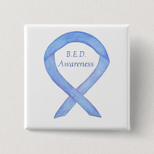Binge Eating Disorder (BED) Awareness Ribbon Butto Button