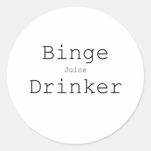 Binge Juice Drinker Black Blue Red Runder Aufkleber (Vorderseite)