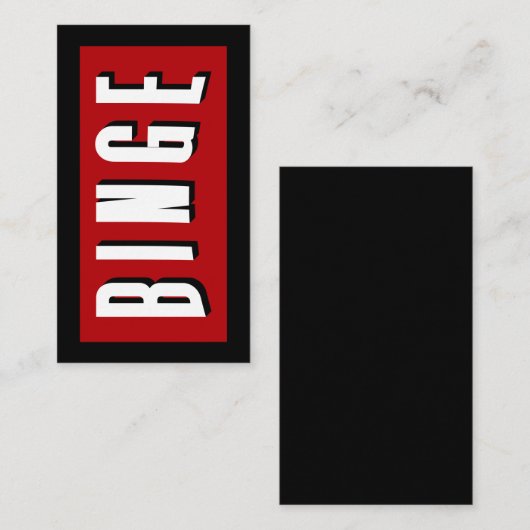 Binge Series Flix Visitenkarte (Vorne/Hinten)