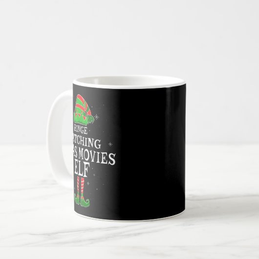 Binge Watching Xmas Movies Elf Matching Family Chr Kaffeetasse (Vorderseite Links)