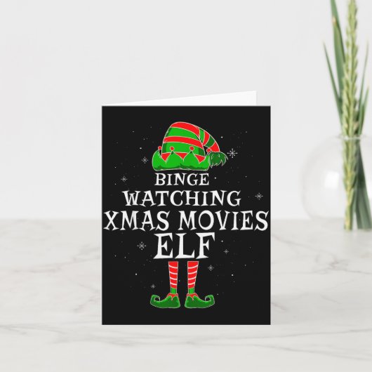 Binge Watching Xmas Movies Elf Matching Family Chr Karte (Vorderseite)