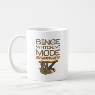 Bingeaufpassender Modus aktivierter Sloth-Cartoon Kaffeetasse