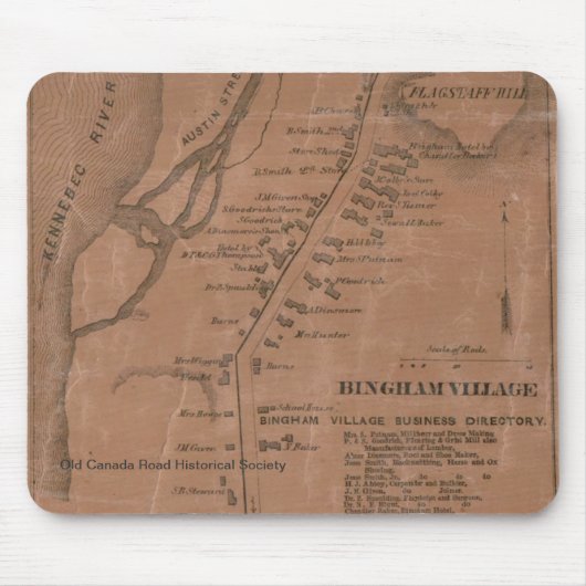 Bingham 1860 Karte Mousepad (Vorne)