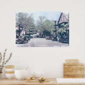 Bingham Maine - Hauptstraße mit alten Autos Poster (Küche)