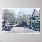 Bingham Maine - Hauptstraße mit alten Autos Poster (Vorne)