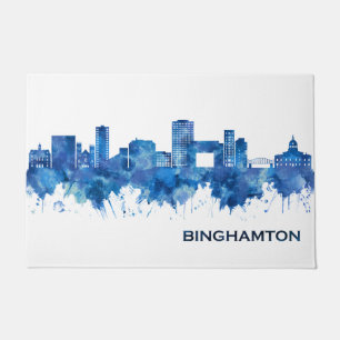 Binghamton New York Skyline Blue Fußmatte