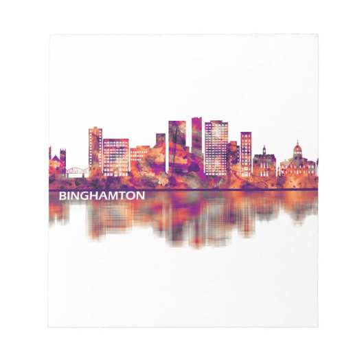 Binghamton New York Skyline Notizblock (Vorderseite)