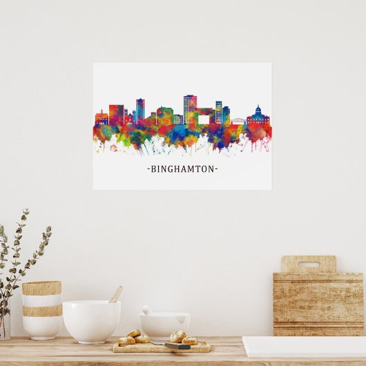Binghamton New York Skyline Poster (Küche)