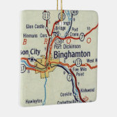 Binghamton NY 50's Map Keramikornament (Rechts)