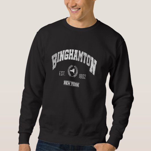 Binghamton NY New York Vintag Throwback Sweatshirt (Vorderseite)