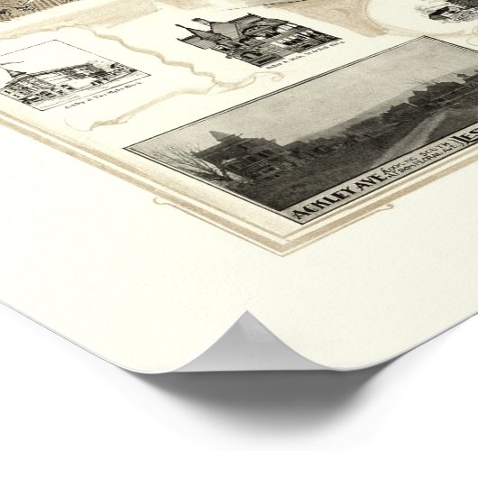 Binghamton, NY Panoramic Map - 1901 Poster (Ecke)