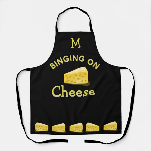 Binging on Cheese - lustiges Zitat Schürze (Vorderseite)