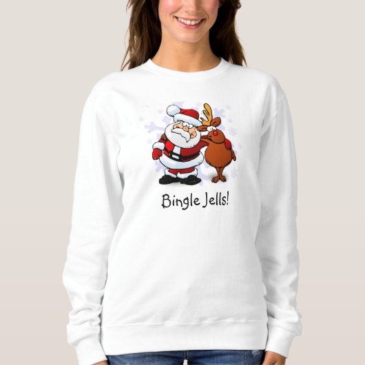 Bingle Jells Santa & Rudolph Holiday Sweatshirt (Vorderseite)