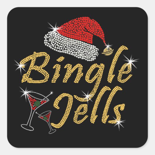 Bingle Jells Tipsy Christmas Quadratischer Aufkleber (Vorderseite)
