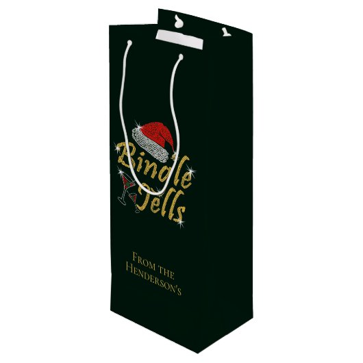 Bingle Jells Tipsy Geschenktüte Für Weinflaschen (Rückseite Schrägansicht)