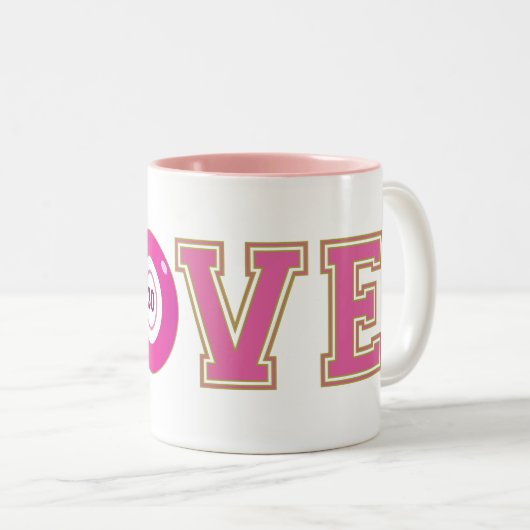 Bingo 30. Geburtstag Spaß Zweifarbige Tasse (VorderseiteRechts)