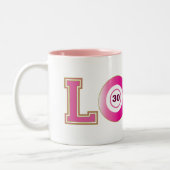 Bingo 30. Geburtstag Spaß Zweifarbige Tasse (Links)
